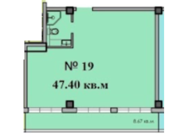 ЖК CRYSTAL LUX: планування приміщення 47.4 м²