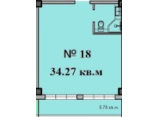 ЖК CRYSTAL LUX: планування приміщення 34.27 м²