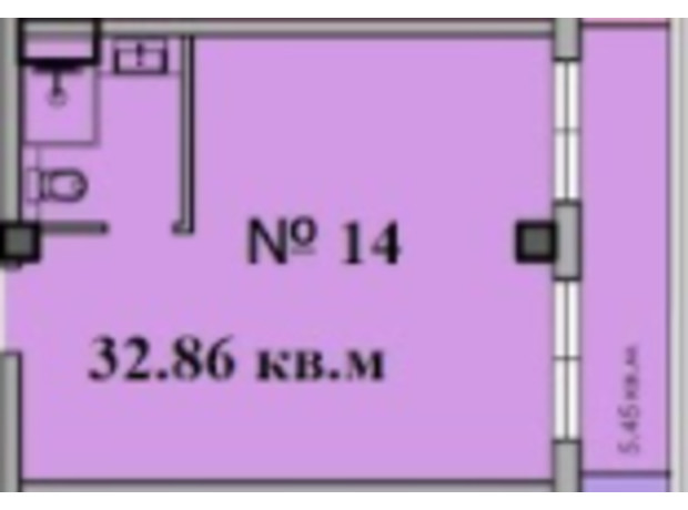 ЖК CRYSTAL LUX: планування приміщення 32.86 м²
