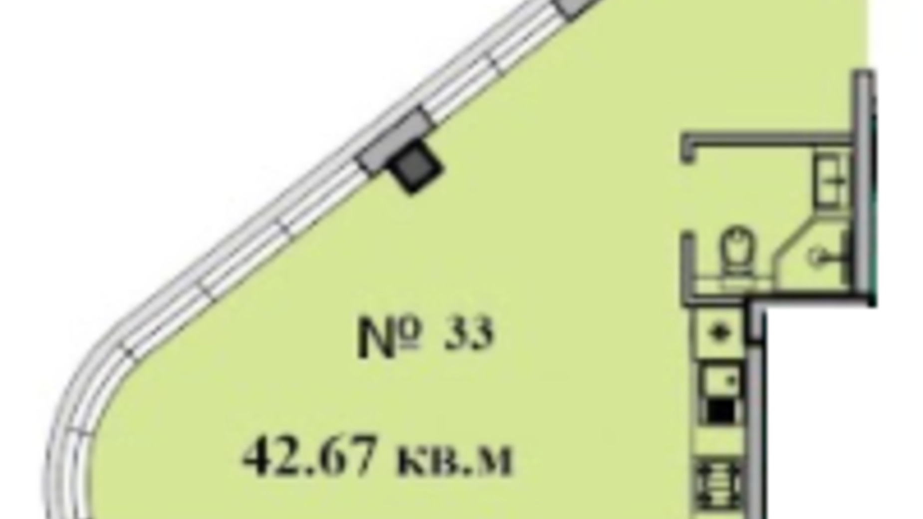 Планування 1-кімнатної квартири в ЖК CRYSTAL LUX 42.67 м², фото 313831