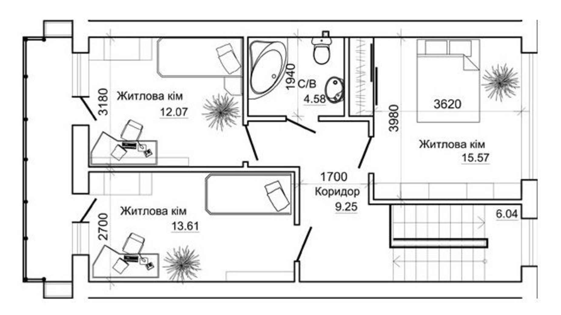 Планировка таунхауса в Таунхаус Premium Space 169.4 м², фото 313865