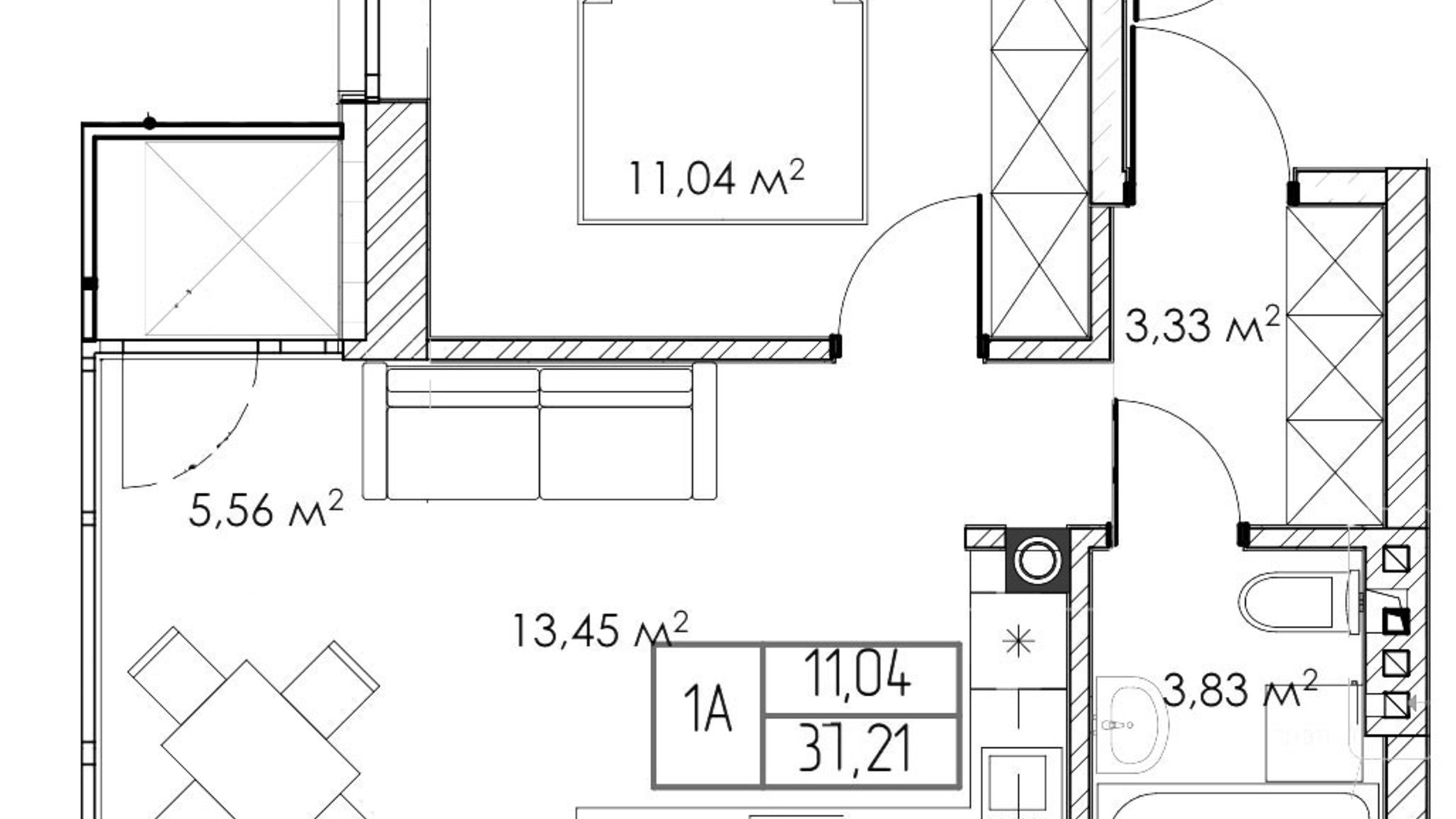 Планування котеджу в КМ Гармонія 37.2 м², фото 314256