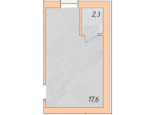 ЖК Яспис: планування 1-кімнатної квартири 19.9 м²