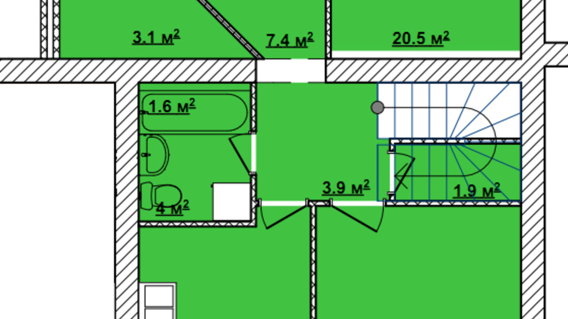 Планування багато­рівневої квартири в ЖК Turkish City 154.5 м², фото 314458