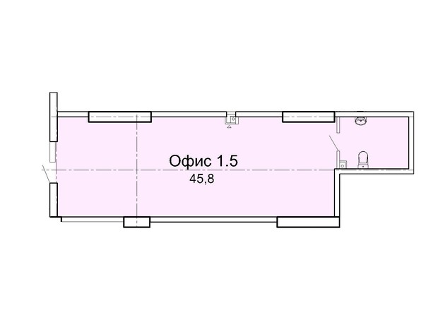 ЖК Акрополь: планування приміщення 45.8 м²