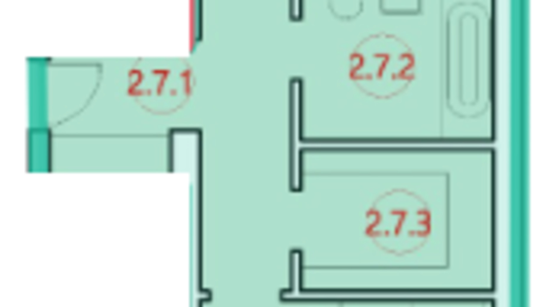 Планування 2-кімнатної квартири в ЖК Горизонт 55.7 м², фото 314721