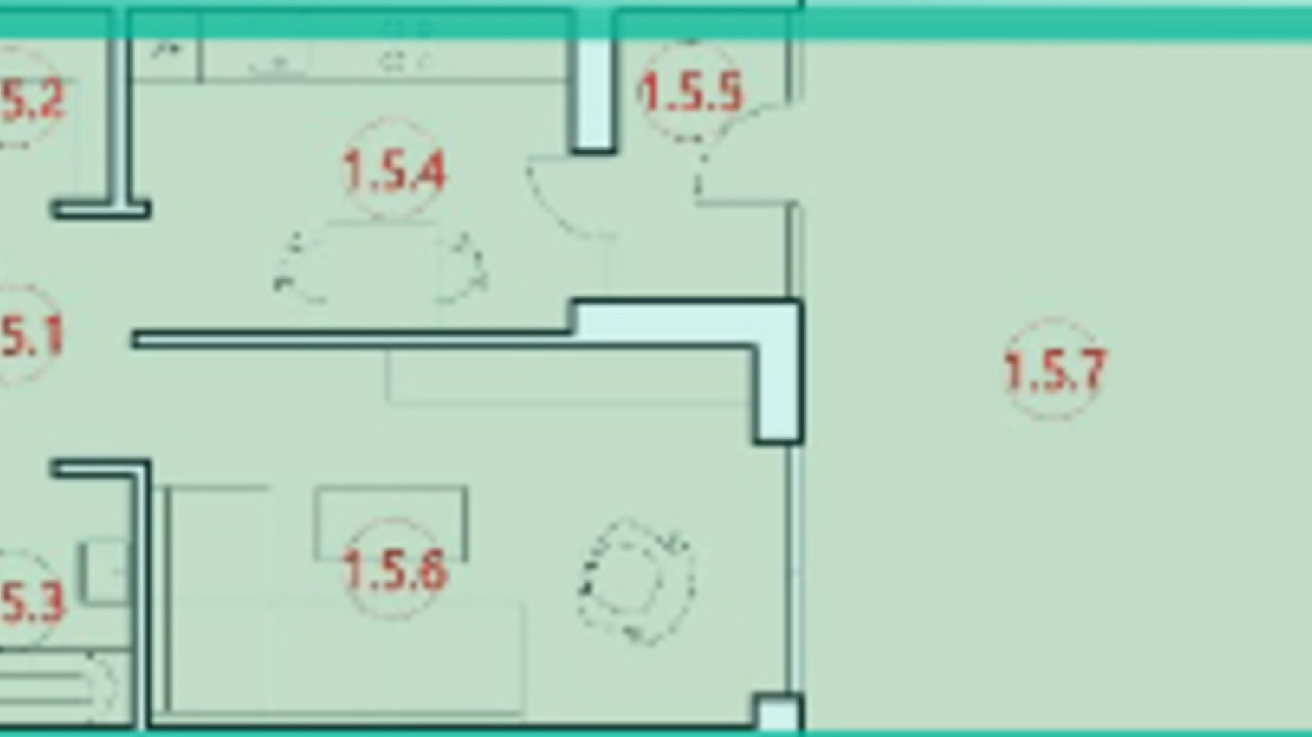 Планування 1-кімнатної квартири в ЖК Горизонт 47.3 м², фото 314722