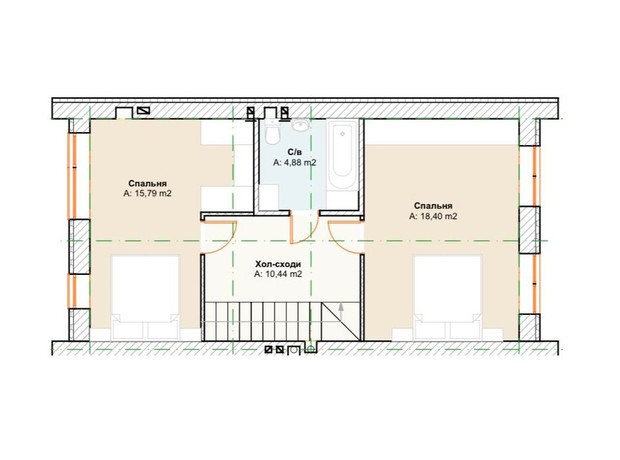 Таунхаус Wellhome: планировка 2-комнатной квартиры 97 м²