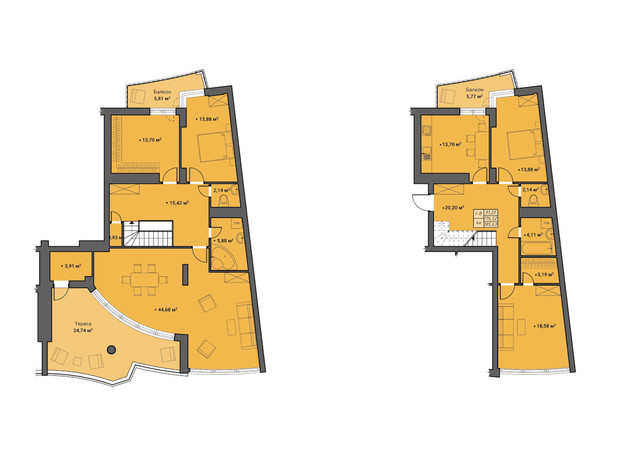 ЖК Amber Park: планування 4-кімнатної квартири 185.63 м²