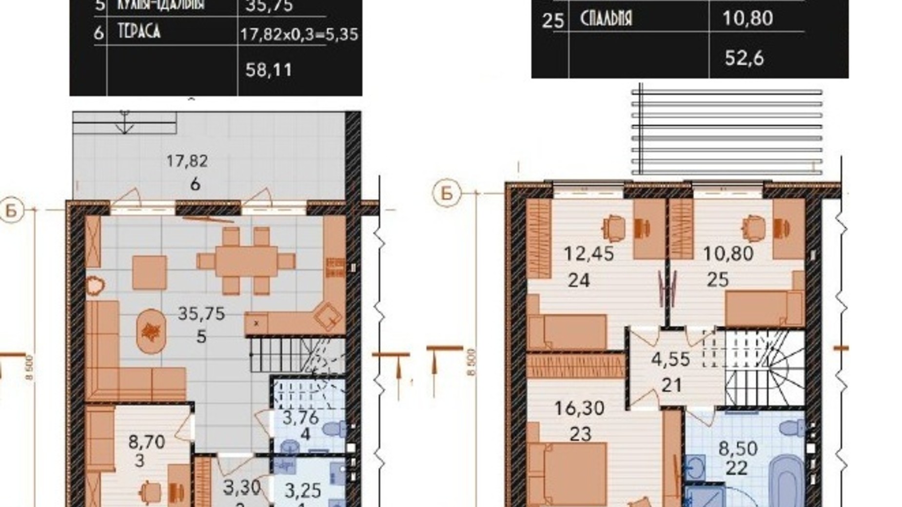 Планировка таунхауса в Таунхаус Grand Chalet  112 м², фото 315136