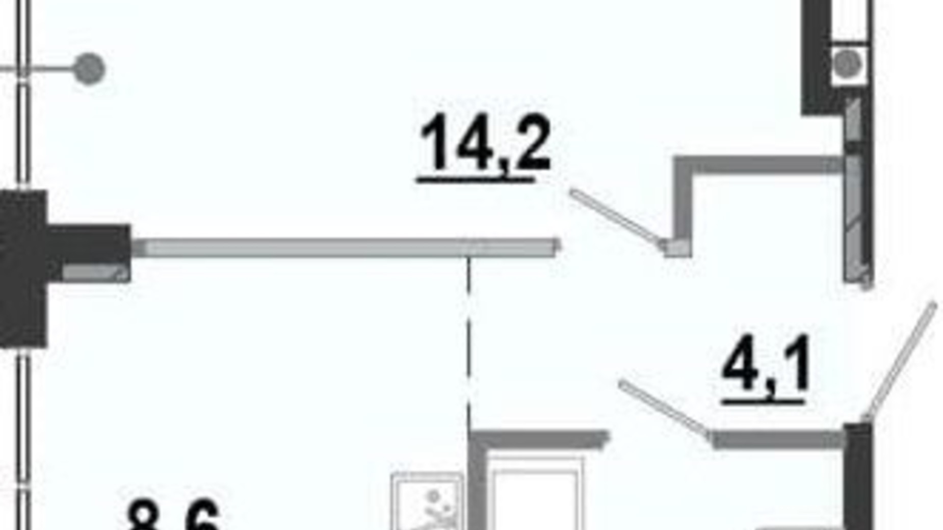 Планировка 1-комнатной квартиры в ЖК BonAparte 30.99 м², фото 315484