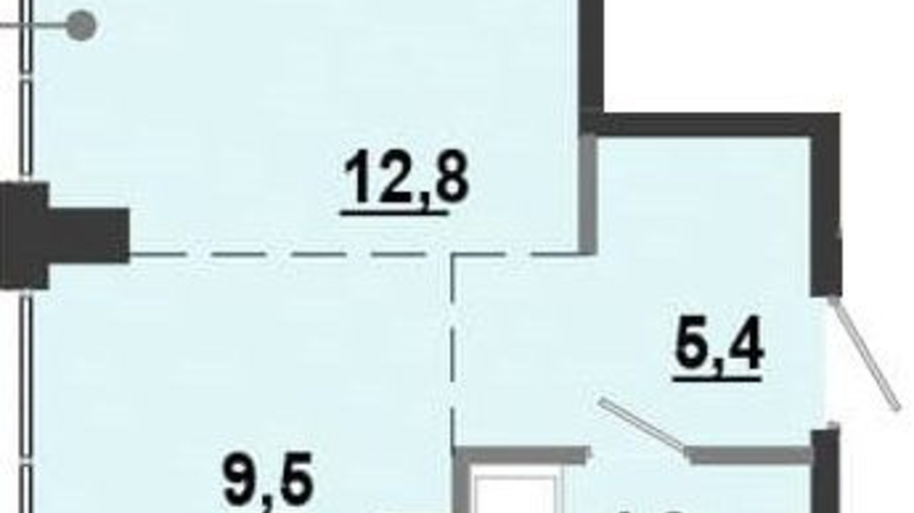 Планировка 1-комнатной квартиры в ЖК BonAparte 34.64 м², фото 315485