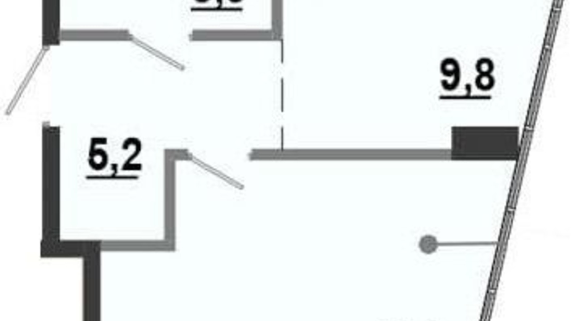 Планировка 1-комнатной квартиры в ЖК BonAparte 33.08 м², фото 315490