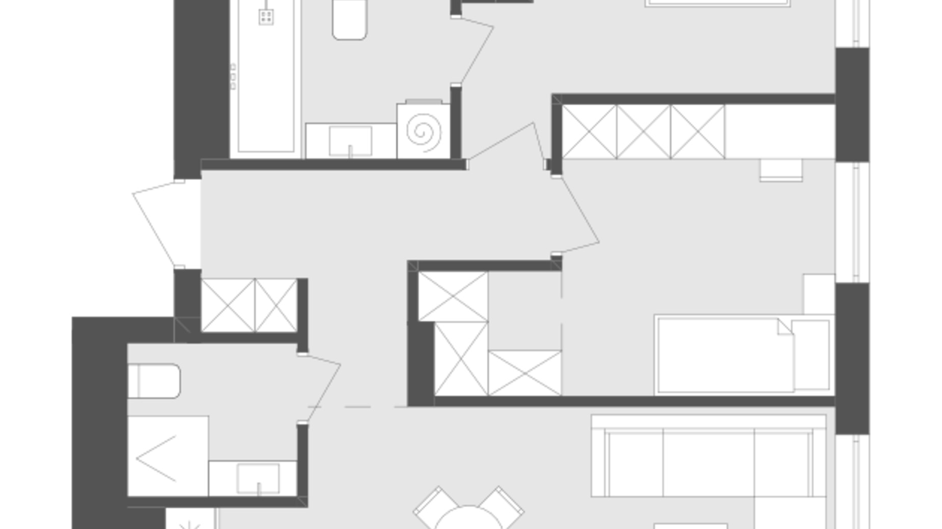 Планування 2-кімнатної квартири в ЖК Avalon Holiday 59.54 м², фото 315496