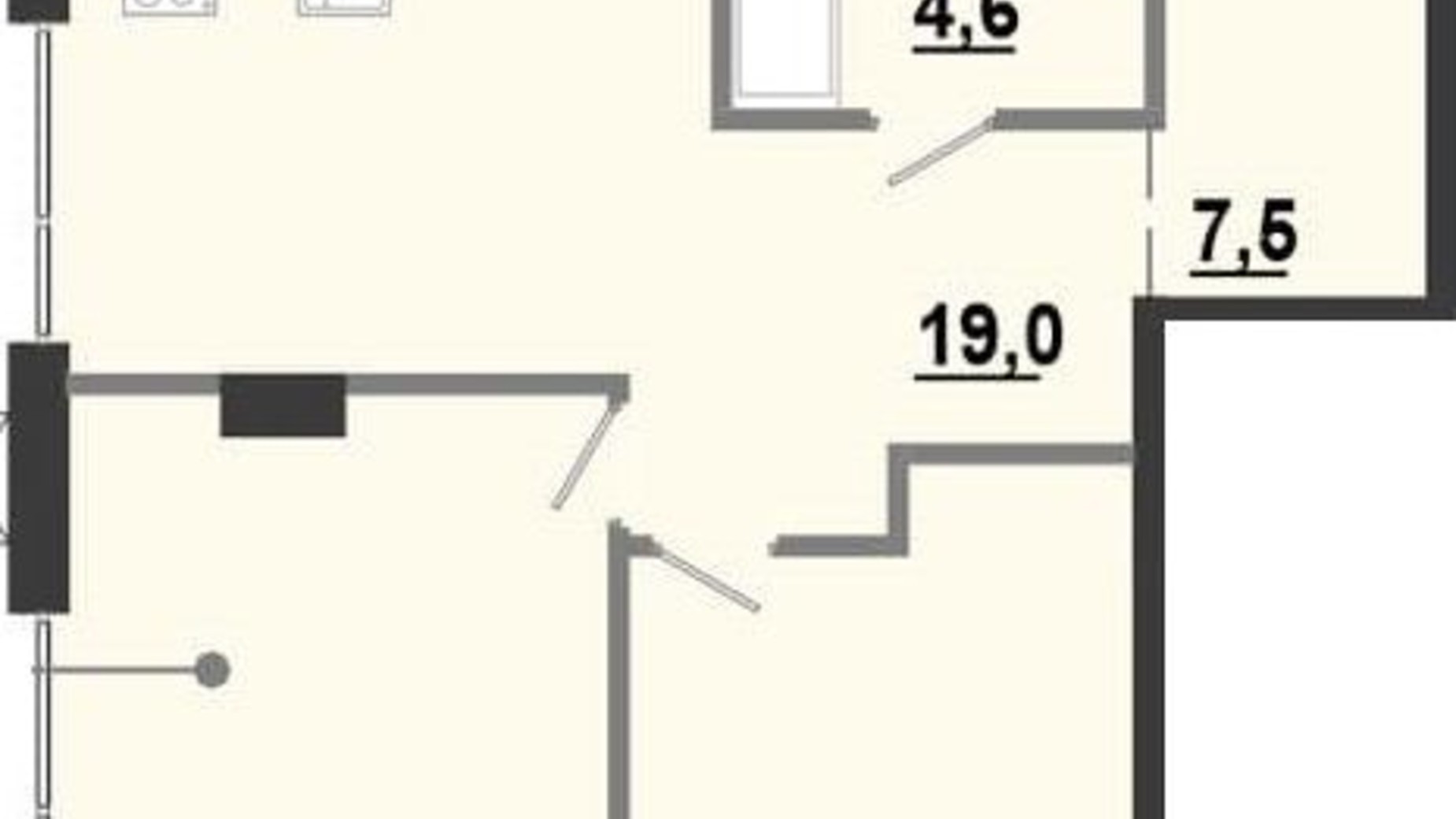 Планировка 2-комнатной квартиры в ЖК BonAparte 64.69 м², фото 315505