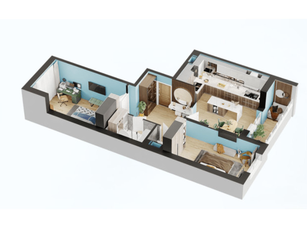 ЖК Святобор: планировка 2-комнатной квартиры 75.3 м²