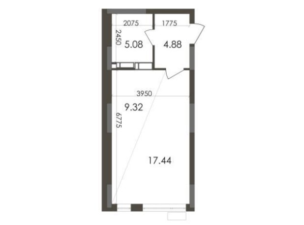 ЖК Star City: планування 1-кімнатної квартири 36.72 м²