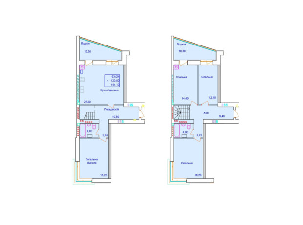 ЖК Європейський: планування 4-кімнатної квартири 144.1 м²