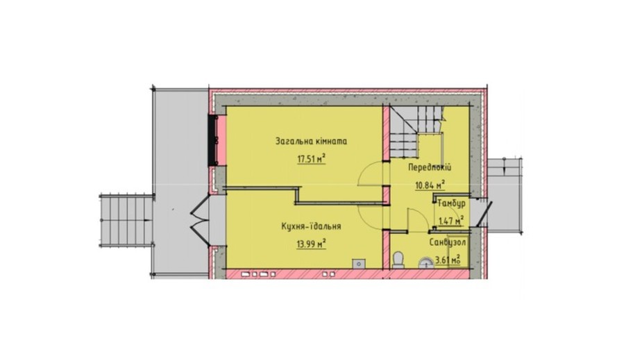 Планировка таунхауса в Таунхаус на Малеванке 74 м², фото 316927
