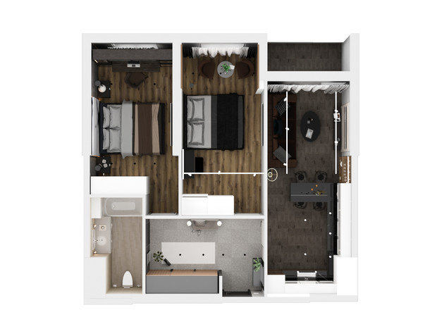 ЖК Еллада: планування 2-кімнатної квартири 68.89 м²