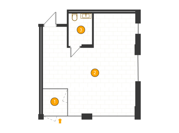 ЖК Royal Residence: планировка помощения 52.24 м²