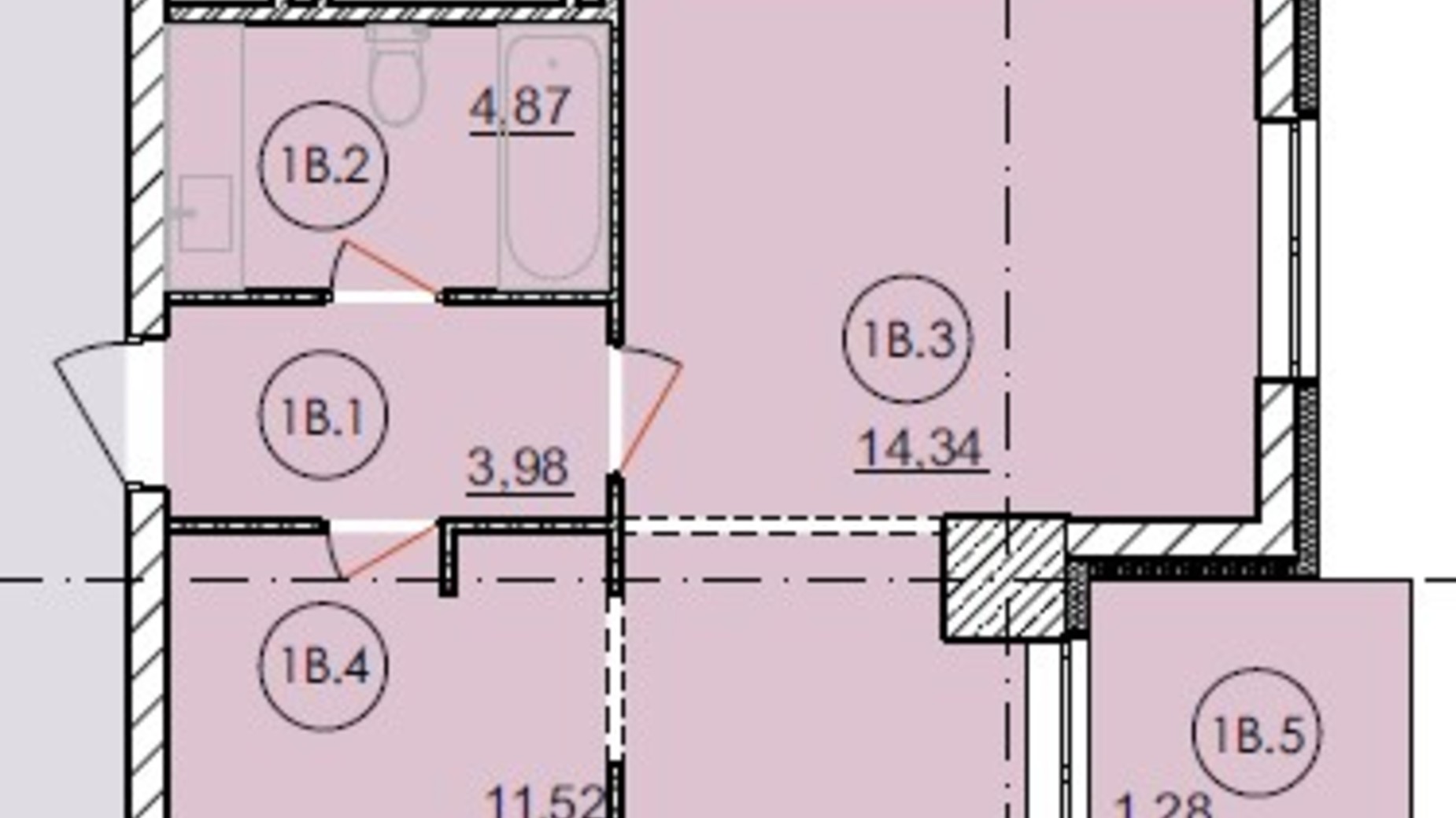 Планування 1-кімнатної квартири в Апарт-комплекс Capital Tower 35.99 м², фото 318105