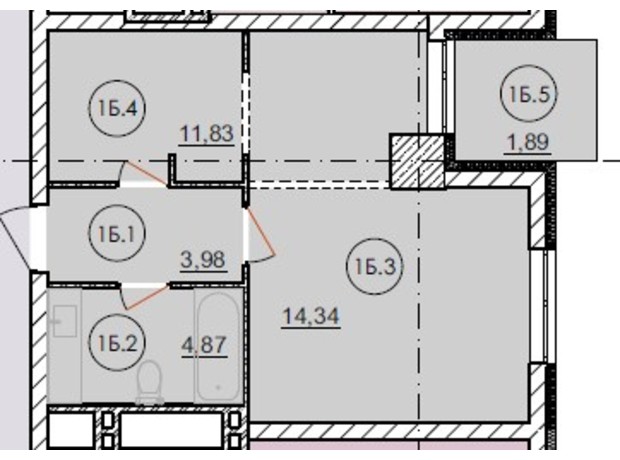 Апарт-комплекс Capital Tower: планировка 1-комнатной квартиры 36.91 м²