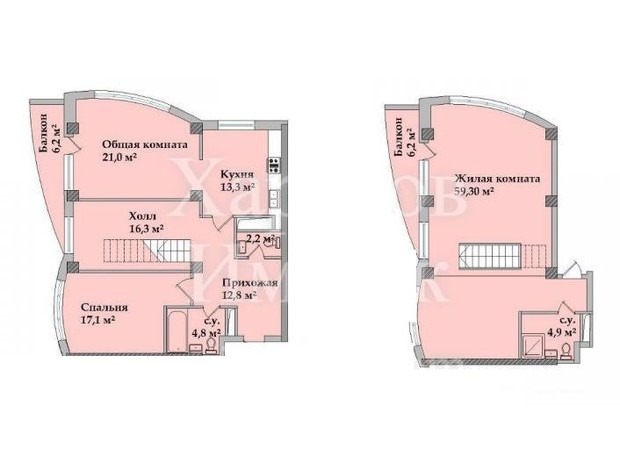 ЖК Перспектива Радужна: планування 3-кімнатної квартири 157.9 м²