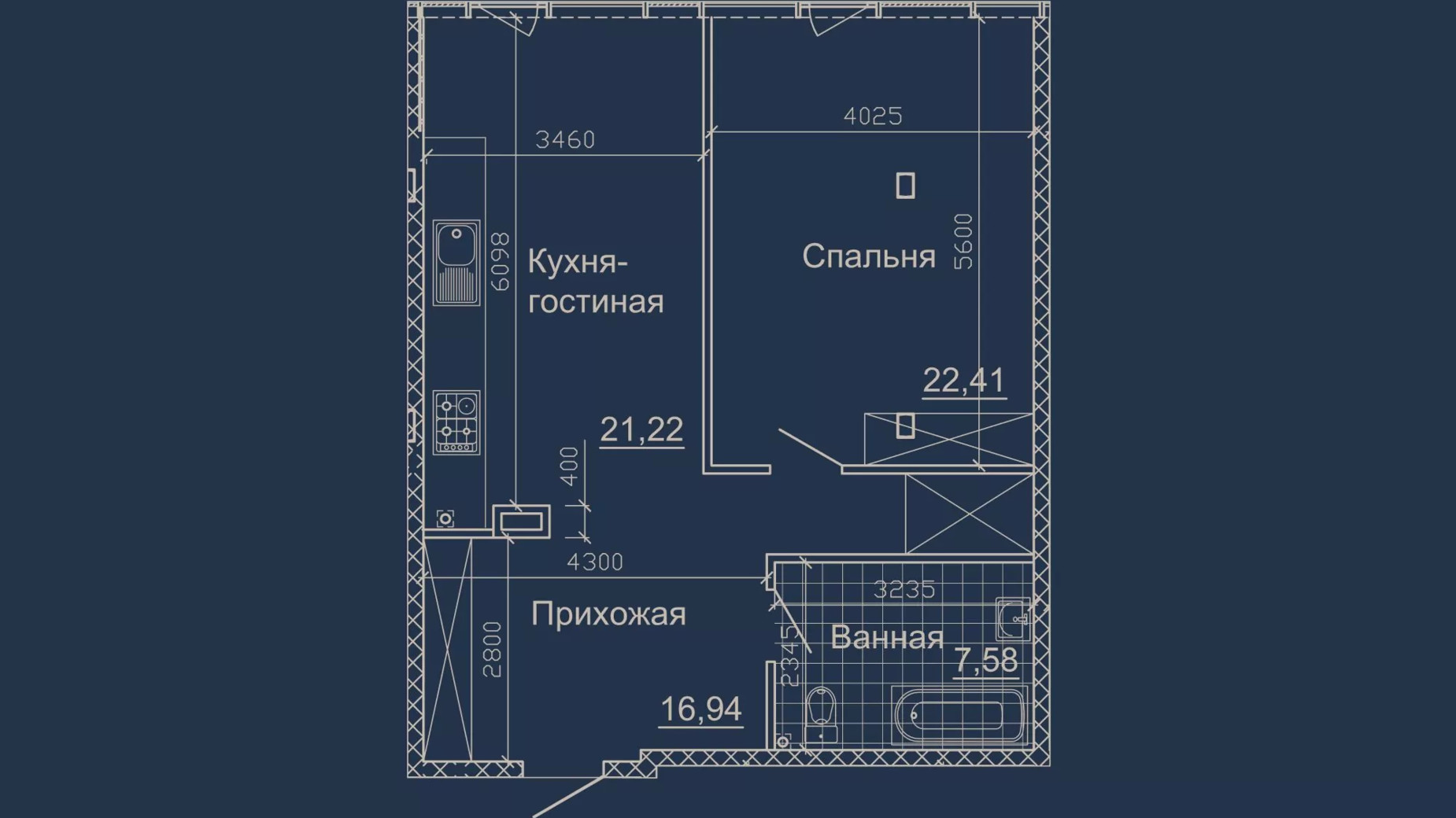 Планування 1-кімнатної квартири в ЖК Небо 69.84 м², фото 319757