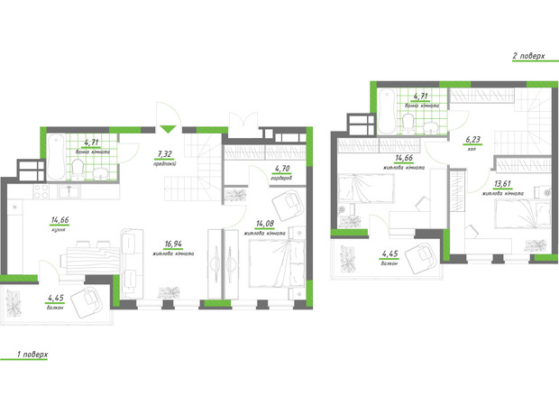 ЖК Нивки-Парк: планування 4-кімнатної квартири 110.52 м²