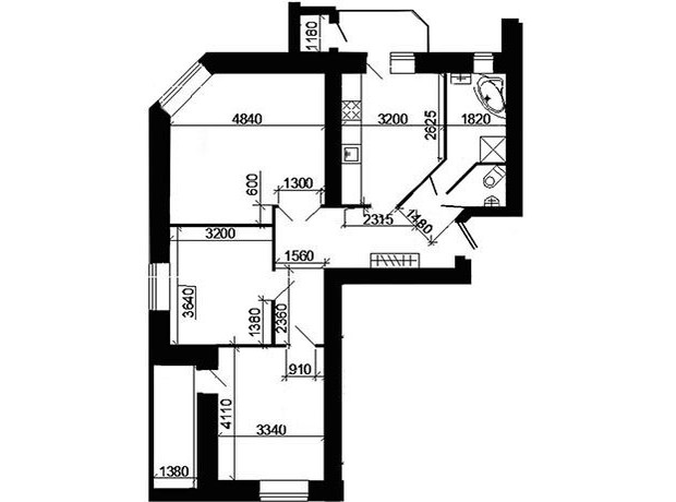 ЖК ул. Троллейбусная, 4: планировка 3-комнатной квартиры 84.32 м²