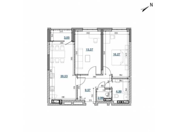 ЖК Берег Днепра: планировка 2-комнатной квартиры 71.42 м² ЖК Берег Днепра: планировка 2-комнатной квартиры 71.42 м²