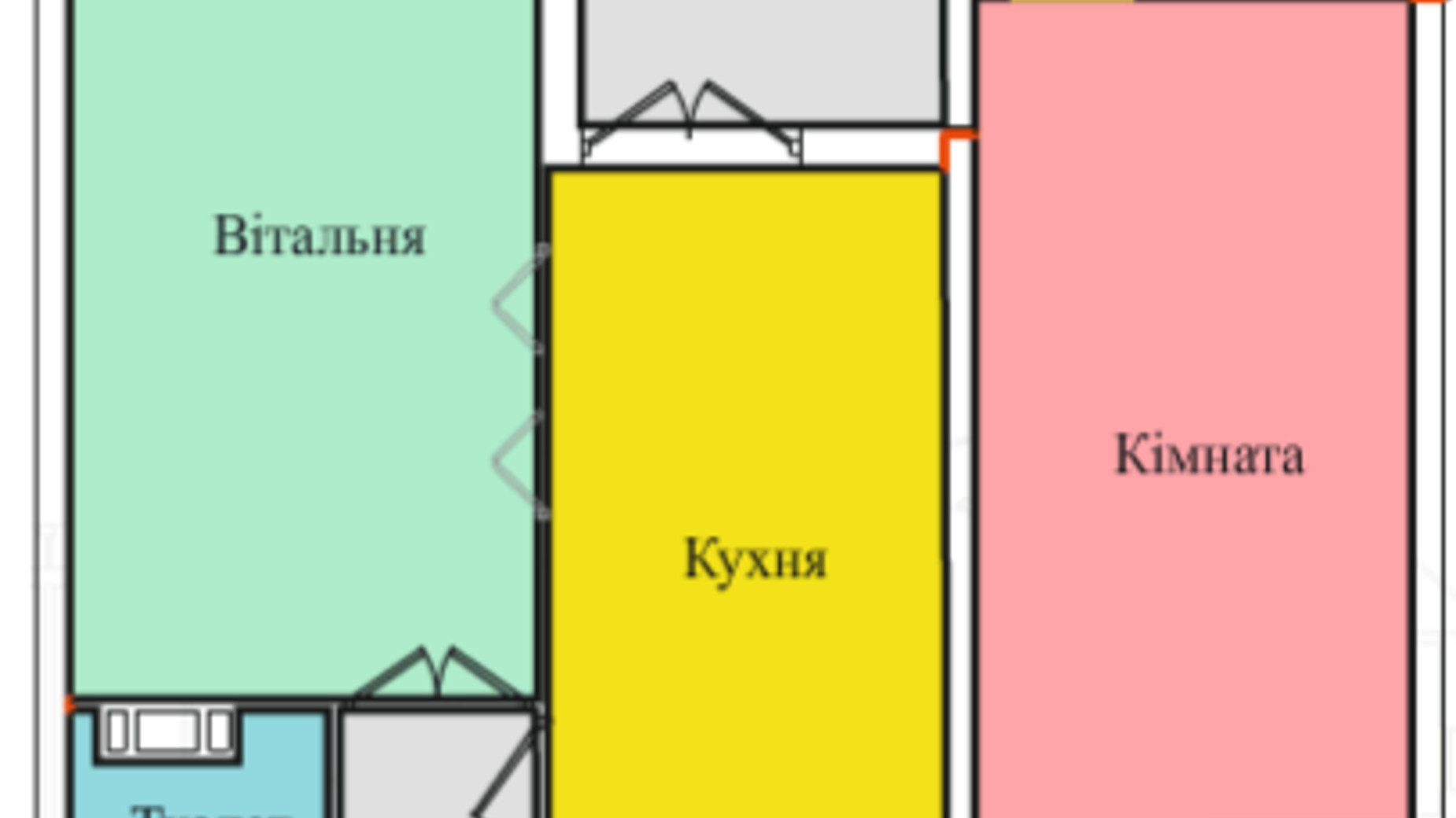 Планування 2-кімнатної квартири в ЖК просп. Злуки, За, 5а 76.2 м², фото 320355