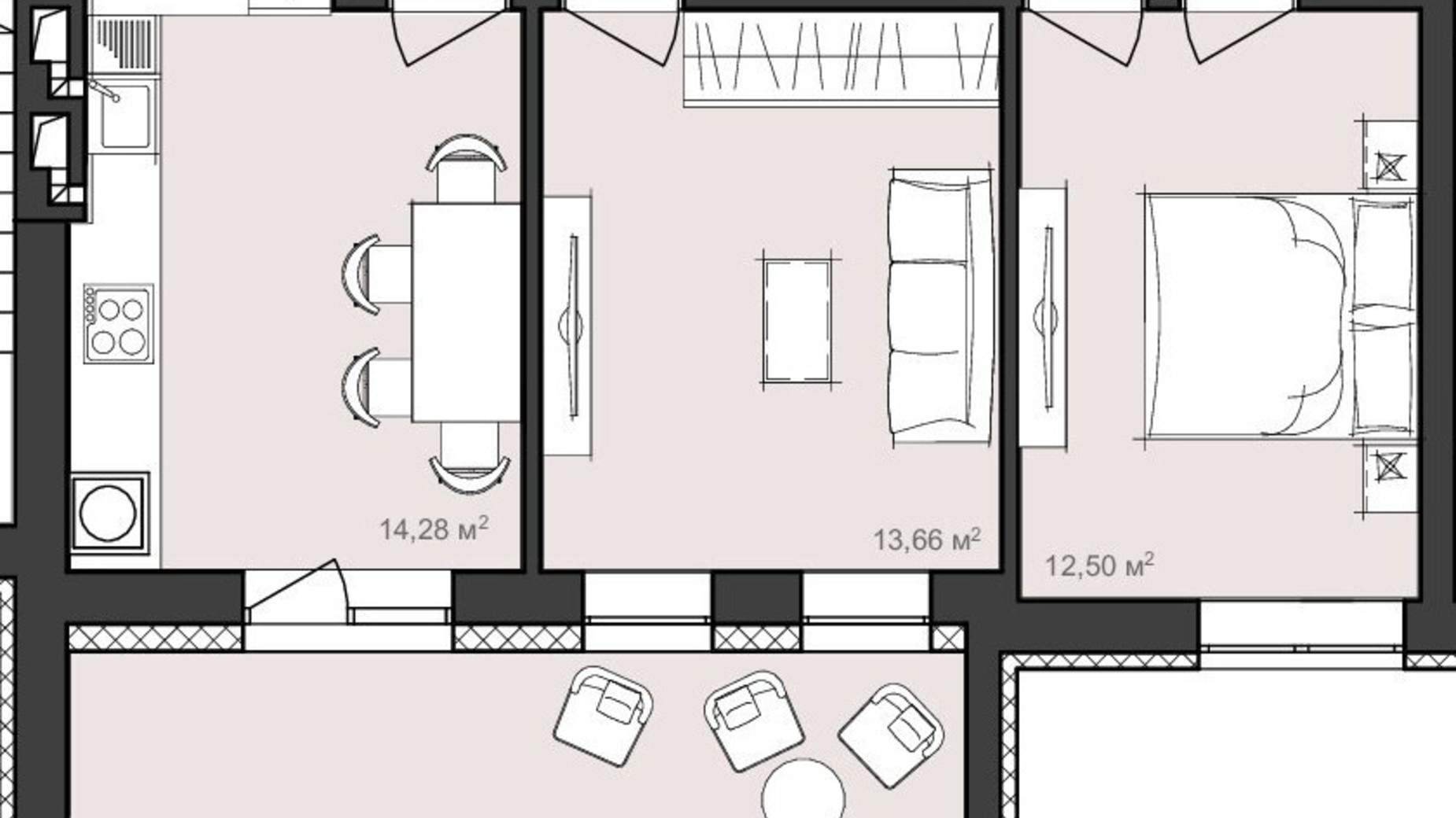 Планування багато­рівневої квартири в ЖК Harmony Garden 124.28 м², фото 320368