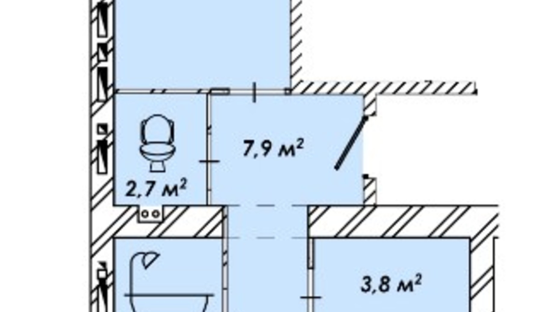 Планування 1-кімнатної квартири в ЖК Рідний Дім 60.9 м², фото 320515