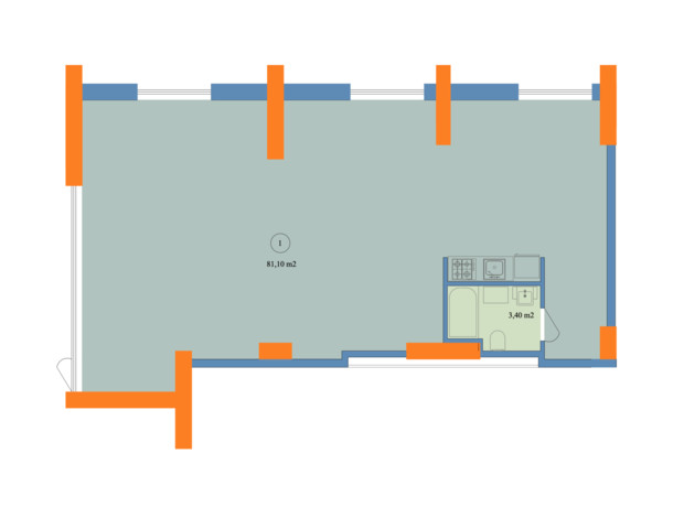ЖК Магістр: планування приміщення 45.3 м²