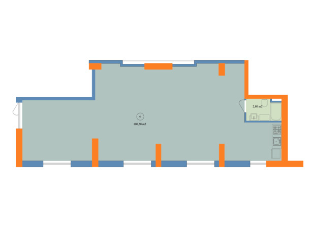 ЖК Магістр: планування приміщення 100.5 м²