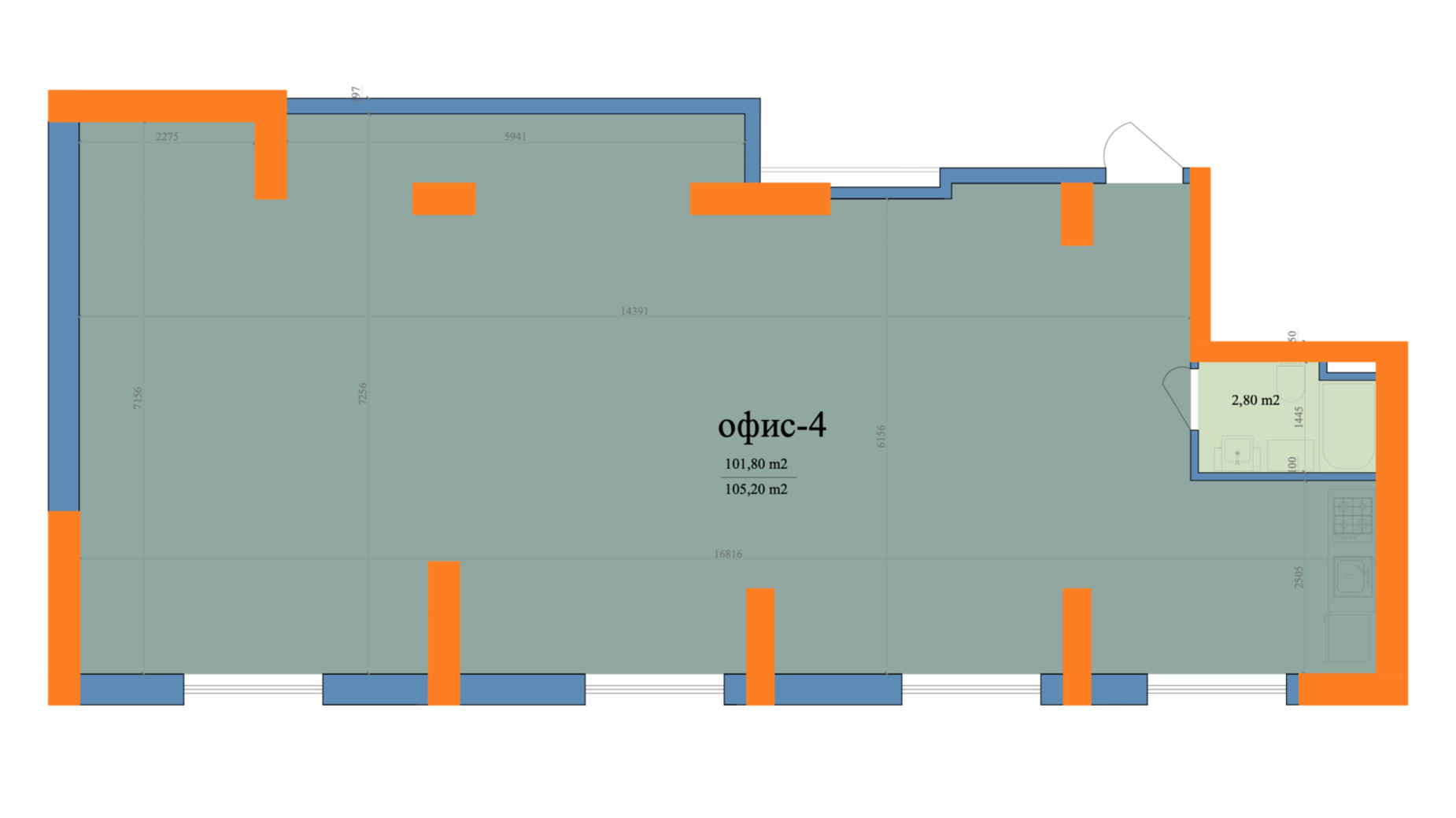 Планировка помещения в ЖК Магистр 105.2 м², фото 320617