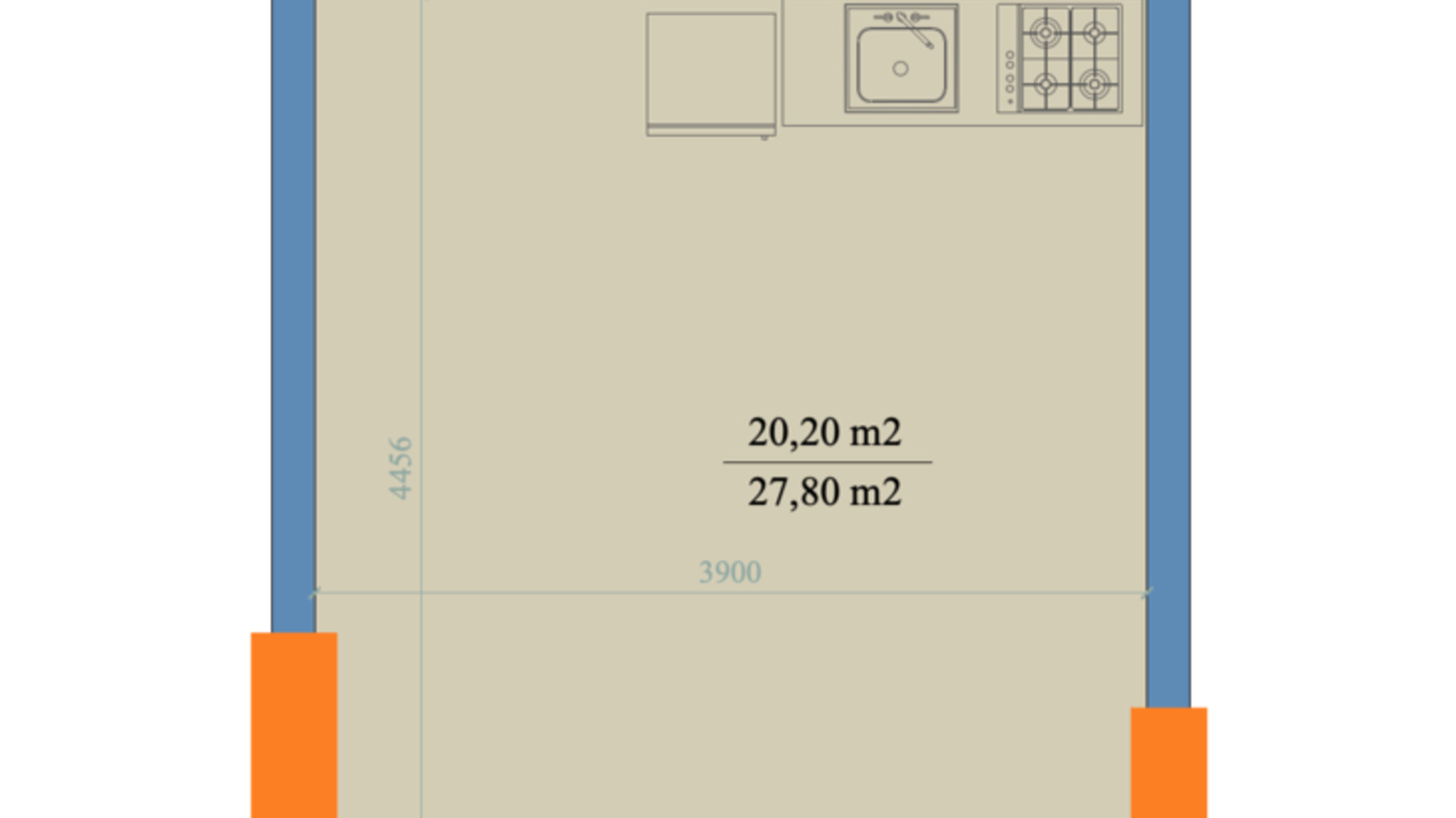 Планировка помещения в ЖК Магистр 27.8 м², фото 320632