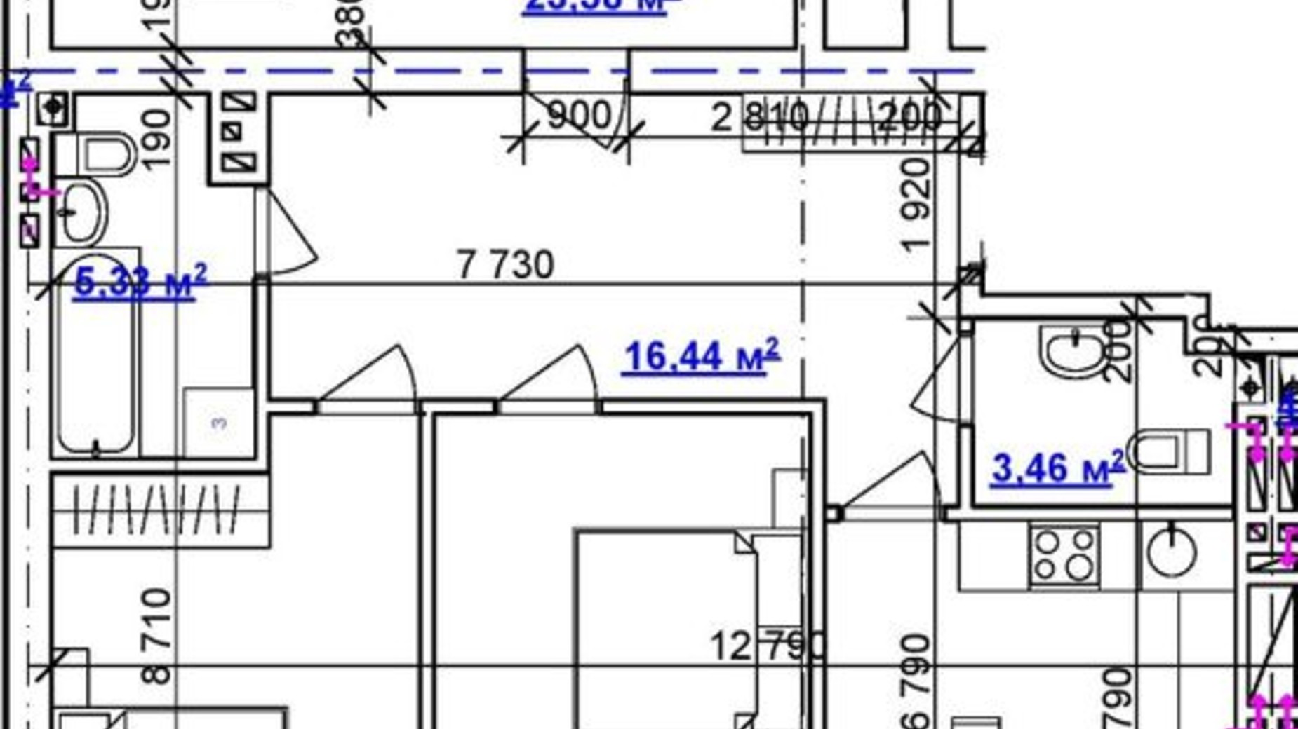 Планировка 3-комнатной квартиры в ЖК Дом на Сумской 114.33 м², фото 320698