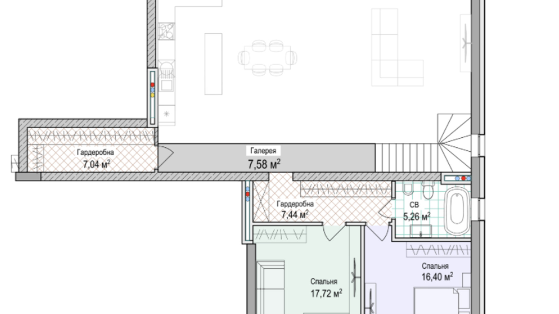 Планировка много­уровневой квартиры в ЖК Notting Hill 198.5 м², фото 320964