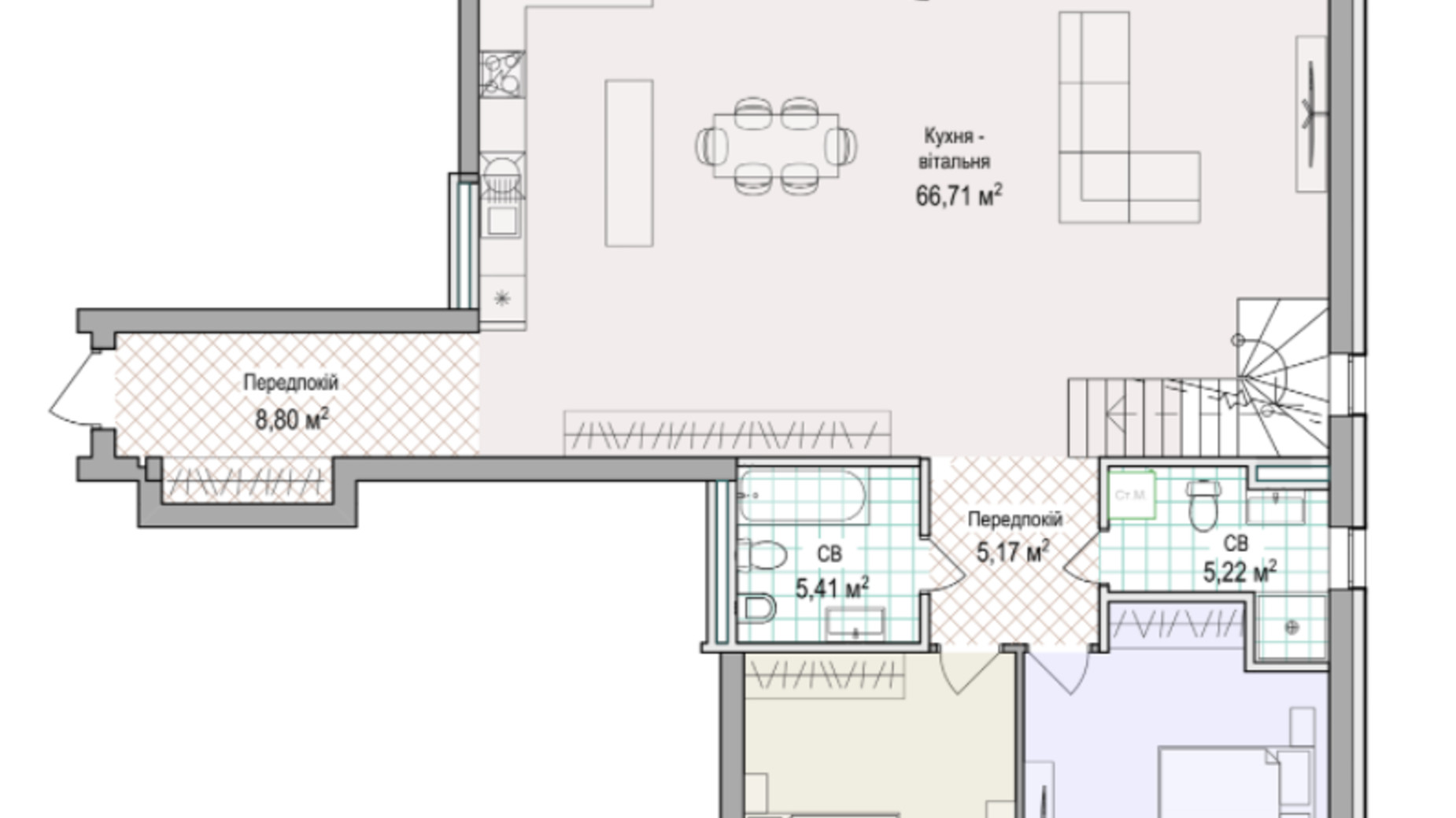 Планировка много­уровневой квартиры в ЖК Notting Hill 198.5 м², фото 320965