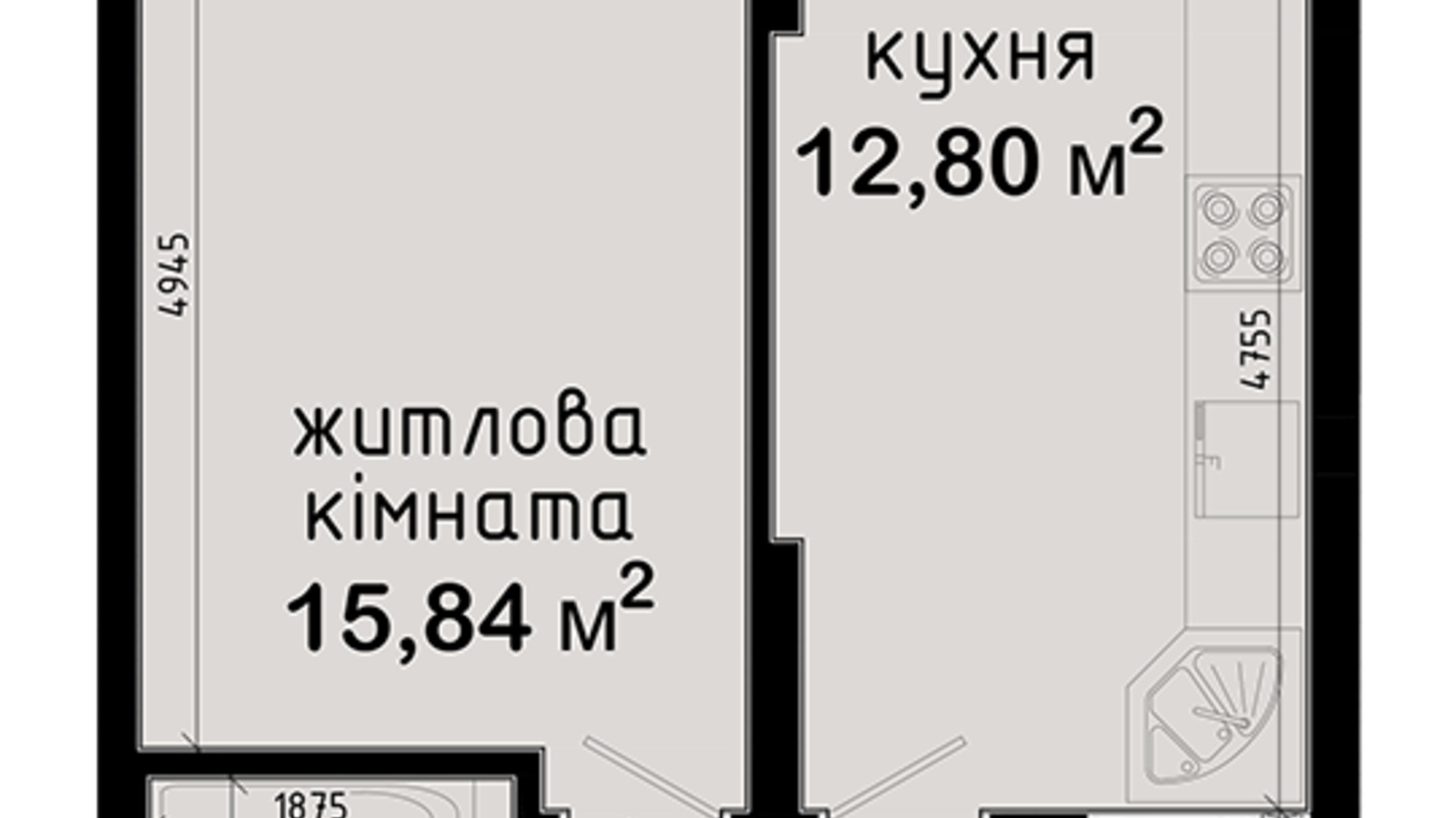 Планування 1-кімнатної квартири в ЖК Авеню 42 40.37 м², фото 321027