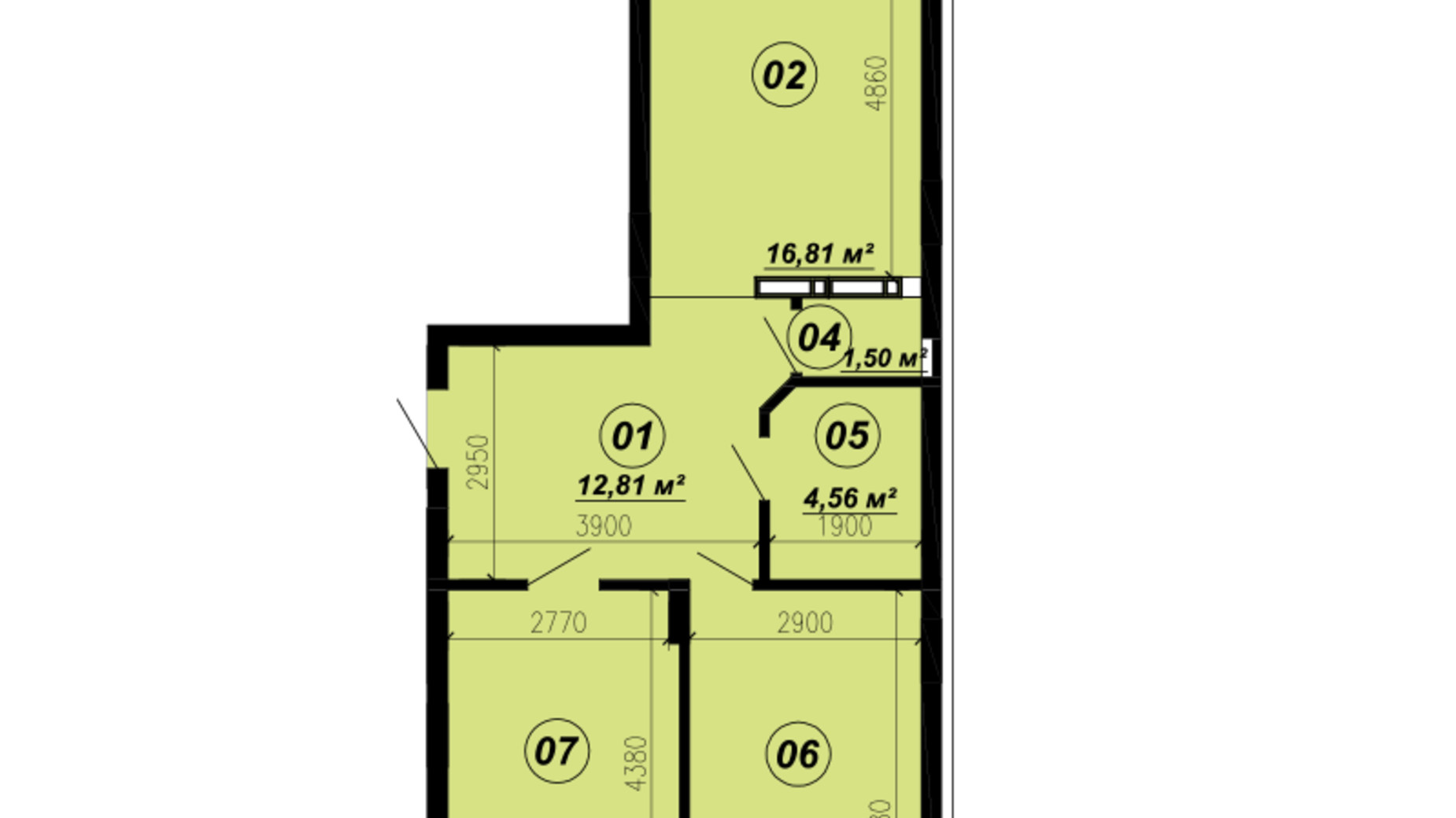 Планування 2-кімнатної квартири в ЖК Verba 69.39 м², фото 321063