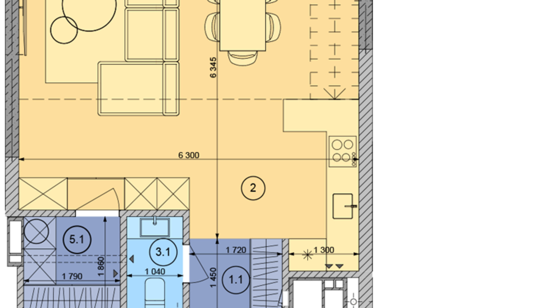 Планування багато­рівневої квартири в ЖК White Lines 96.22 м², фото 321233