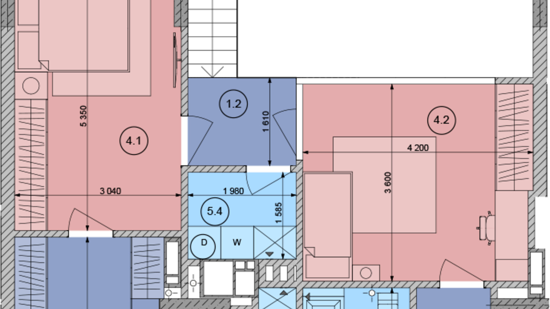 Планування багато­рівневої квартири в ЖК White Lines 114.28 м², фото 321236