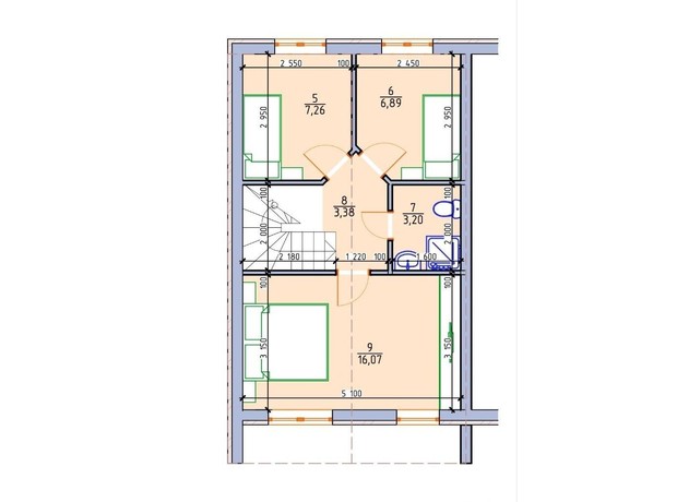 Таунхаус VillSam Home: планування 3-кімнатної квартири 85 м²