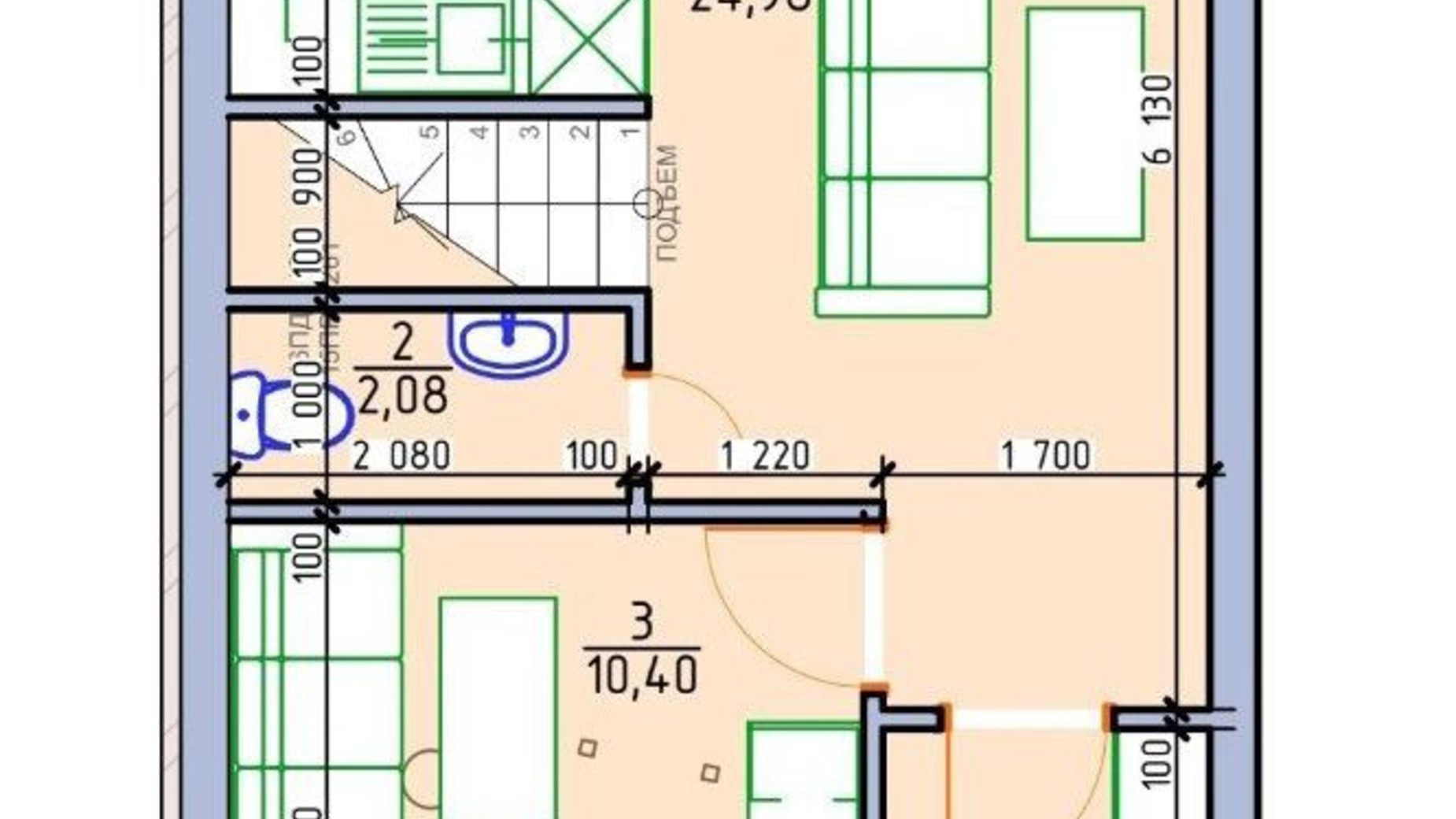 Планировка таунхауса в Таунхаус VillSam Home 85 м², фото 321257