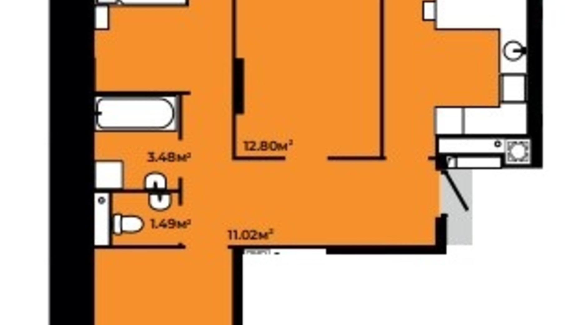 Планування 3-кімнатної квартири в ЖК Continent Green 82.4 м², фото 321679
