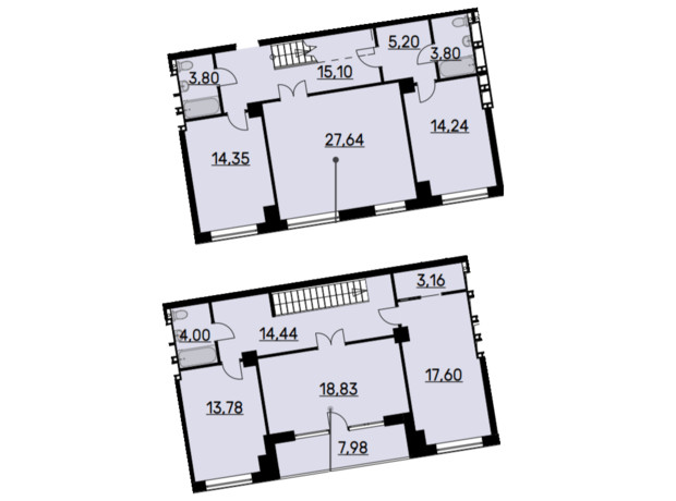 ЖК Bauhaus: планування 5-кімнатної квартири 158.33 м²